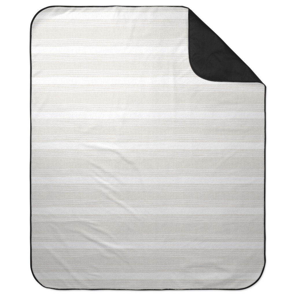 Rustic Stripe - Taupe Picnic Blanket, Beige