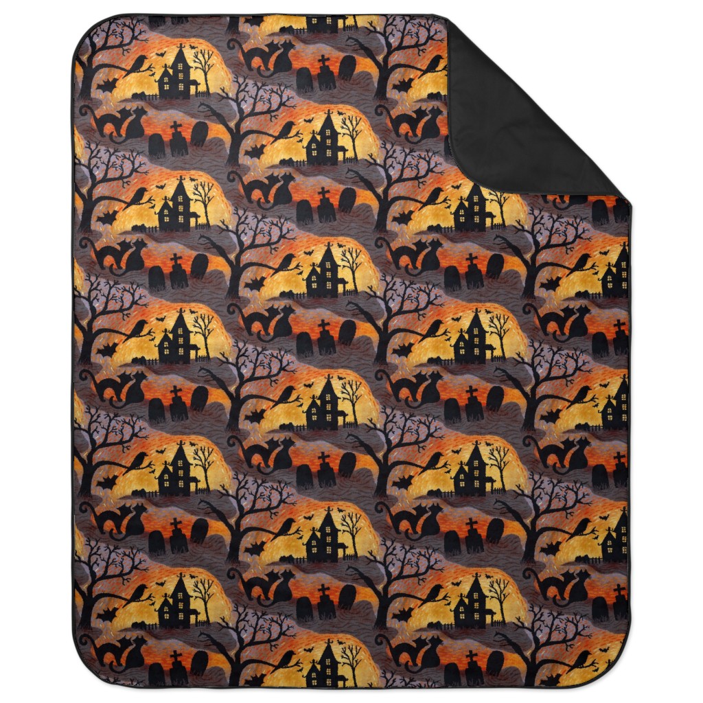 Spooky Halloween Haunts Picnic Blanket, Multicolor, Sedona