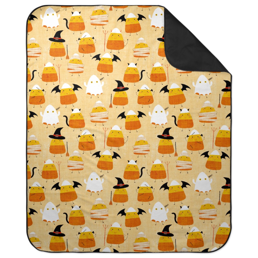 Candy Corn Characters - Multi Picnic Blanket, Orange