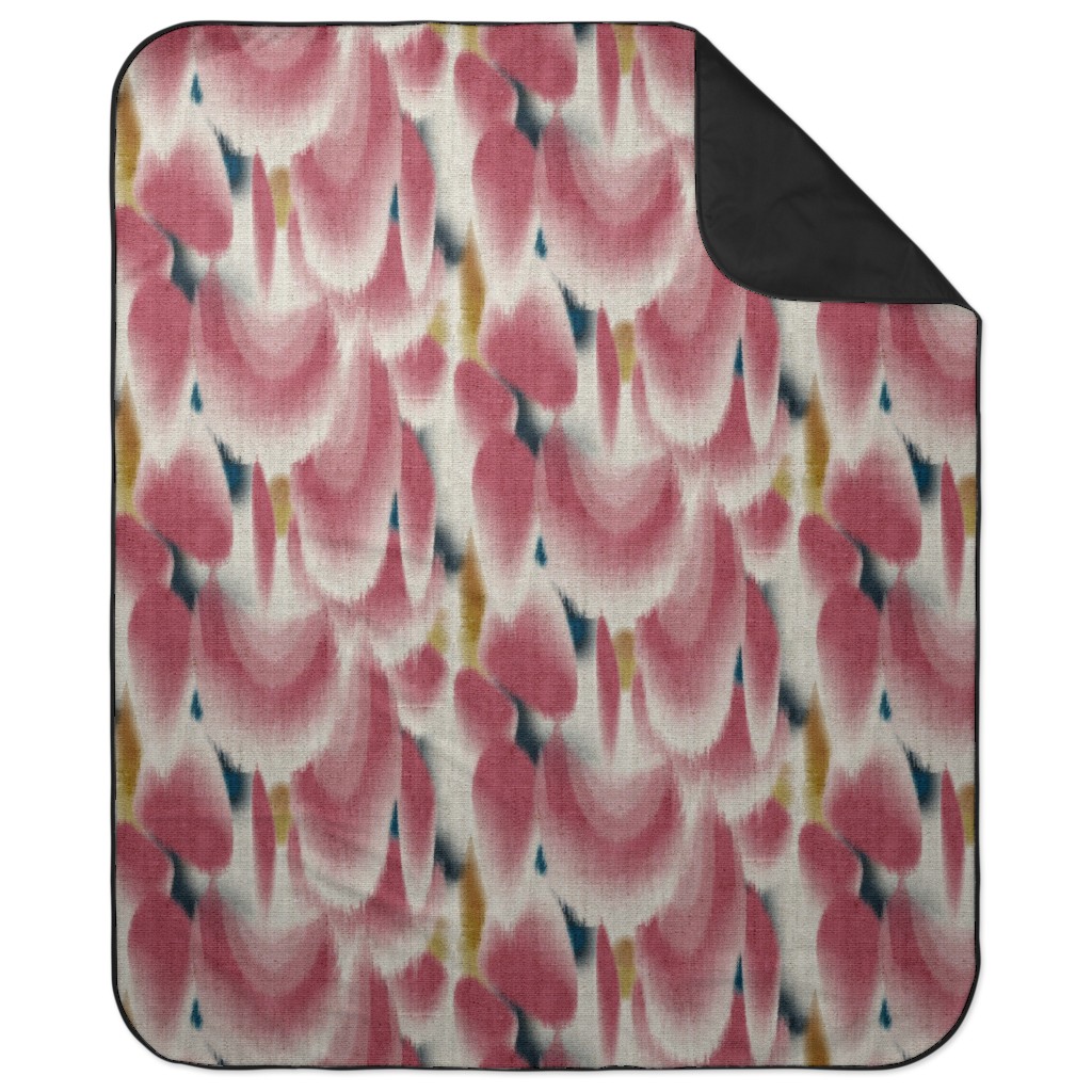 Shibori Wing Spots - Cherry Picnic Blanket, Pink