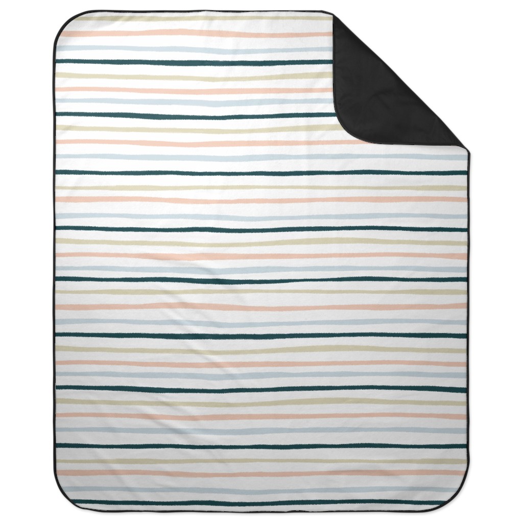 Shenanigans Horizontal Wtripes - Multi Picnic Blanket, Multicolor
