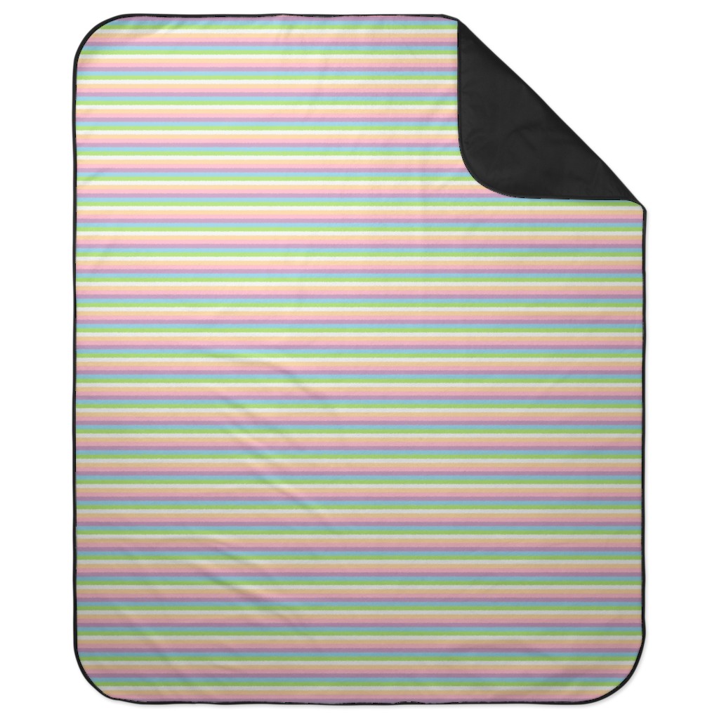 Multi Colored Stripes - Pastel Picnic Blanket, Multicolor