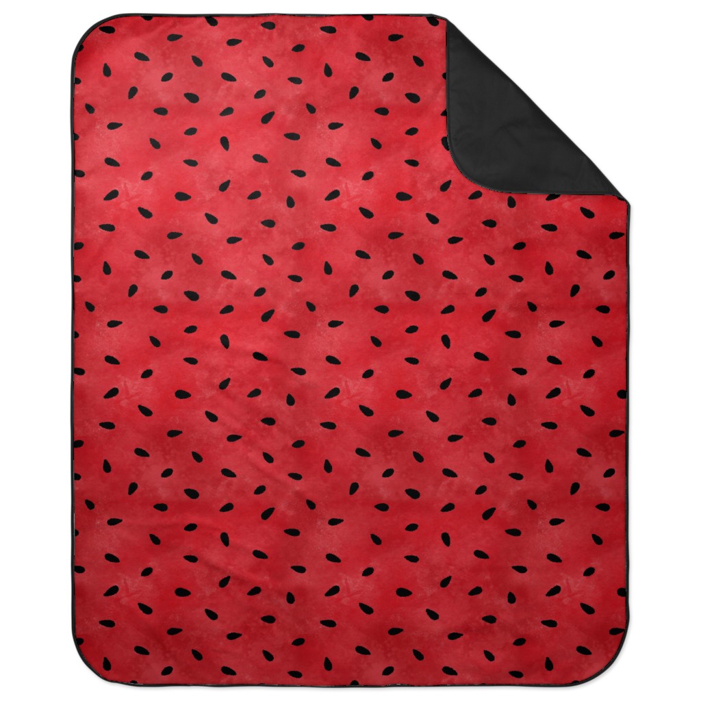 Watermelon Seeds - Red Picnic Blanket, Red