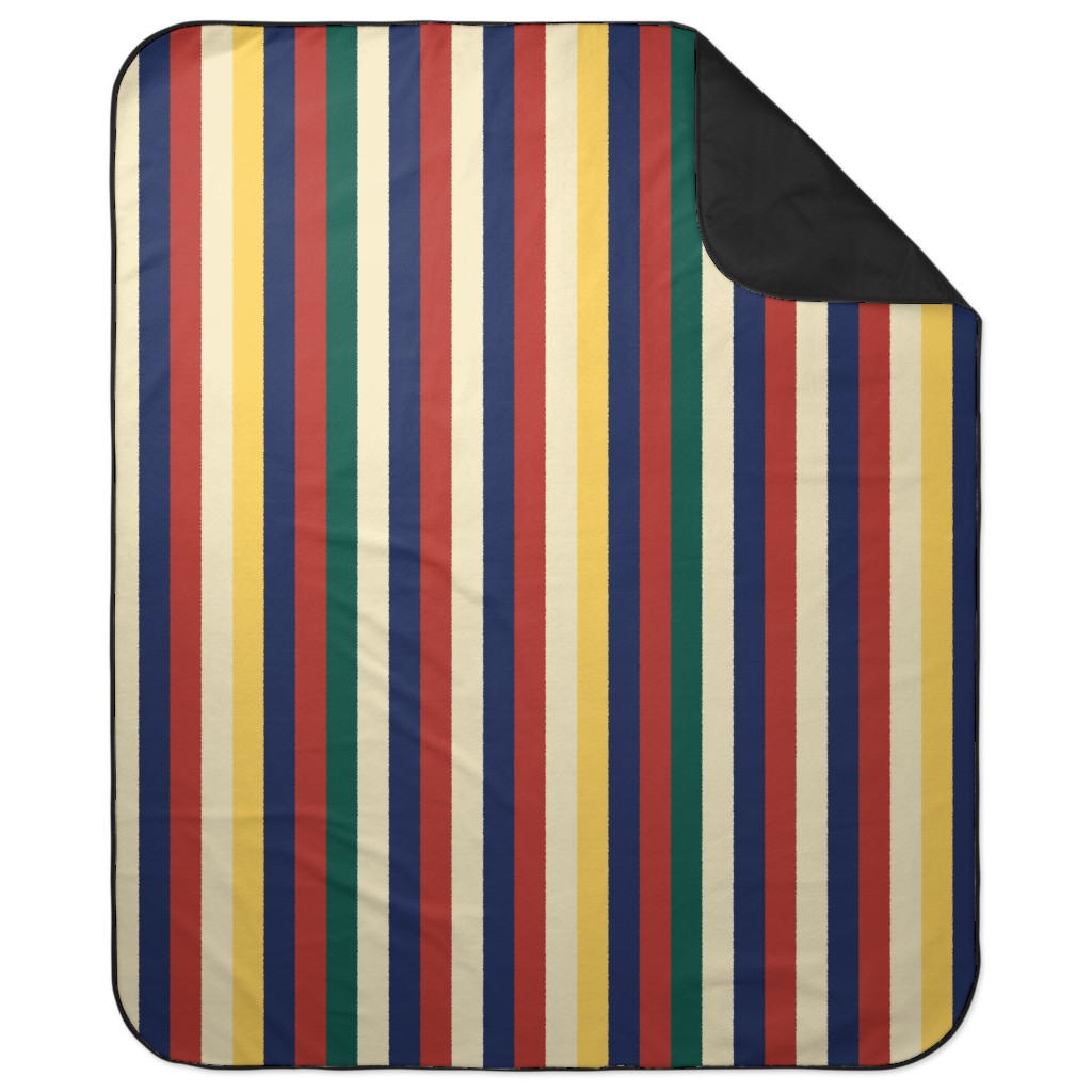 Camping Stripe Vertical - Multi Picnic Blanket, Multicolor