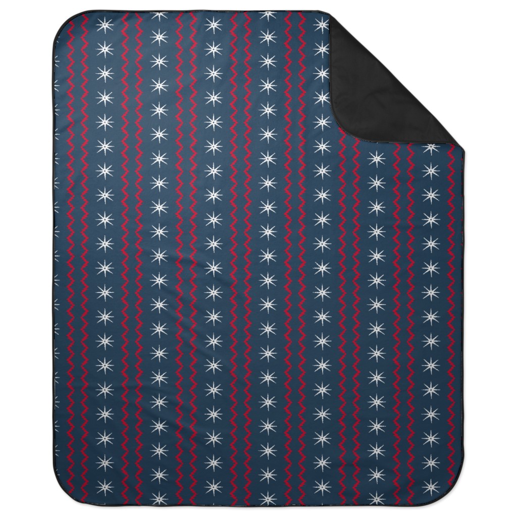 Stars and Stripes - Blue, Red and White Picnic Blanket, Blue
