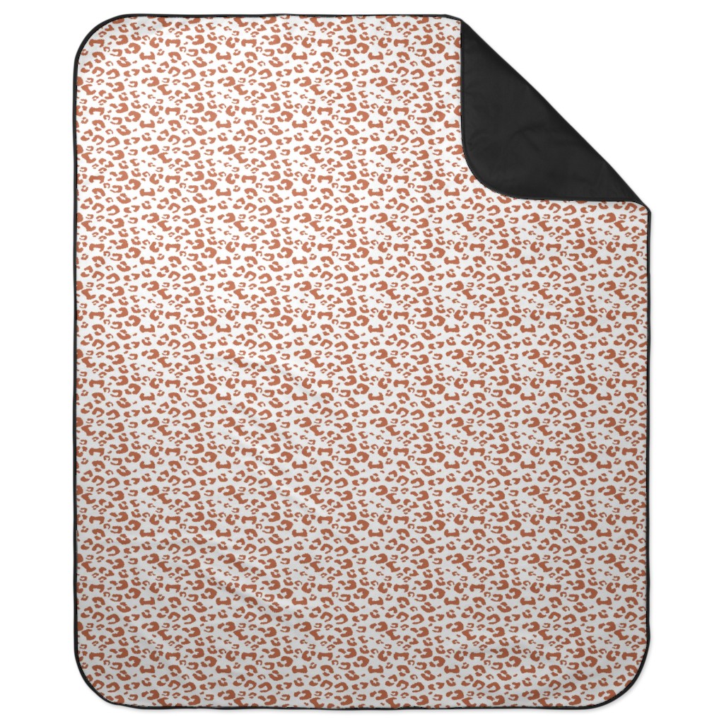 Leopard Print - Terracotta Picnic Blanket, Brown