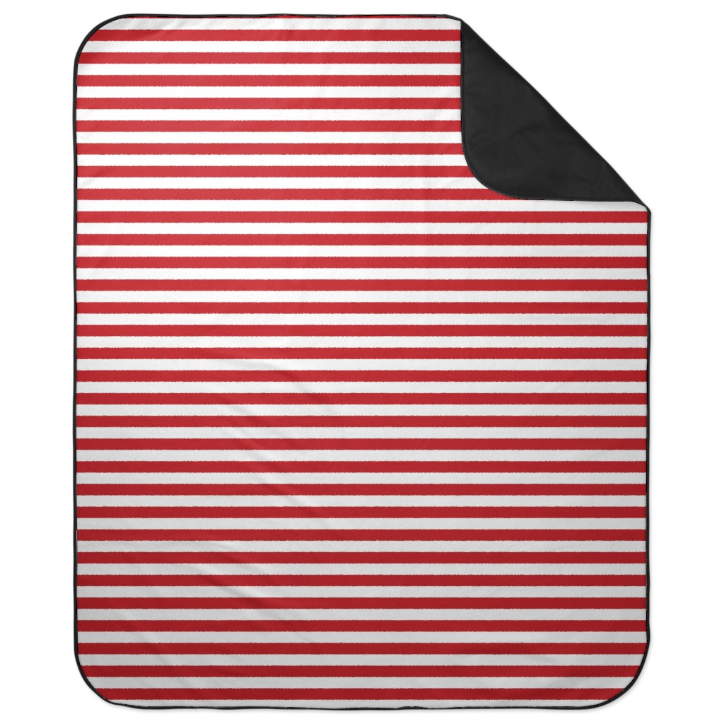 Red Stripes Picnic Blanket, Red