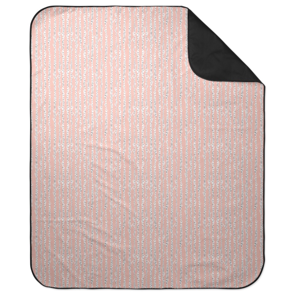 Birch Tree - Pink Picnic Blanket, Pink