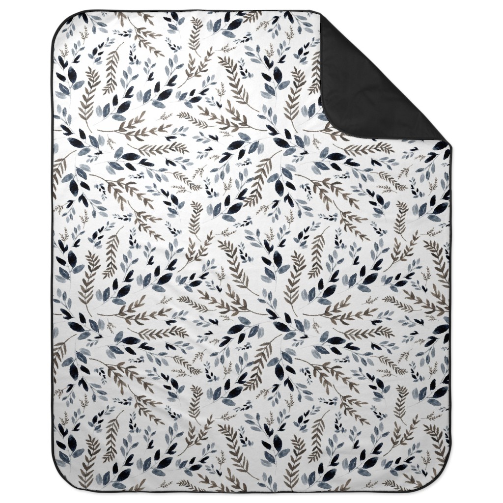 October in the Wild - Foliage Picnic Blanket, Gray, Gray