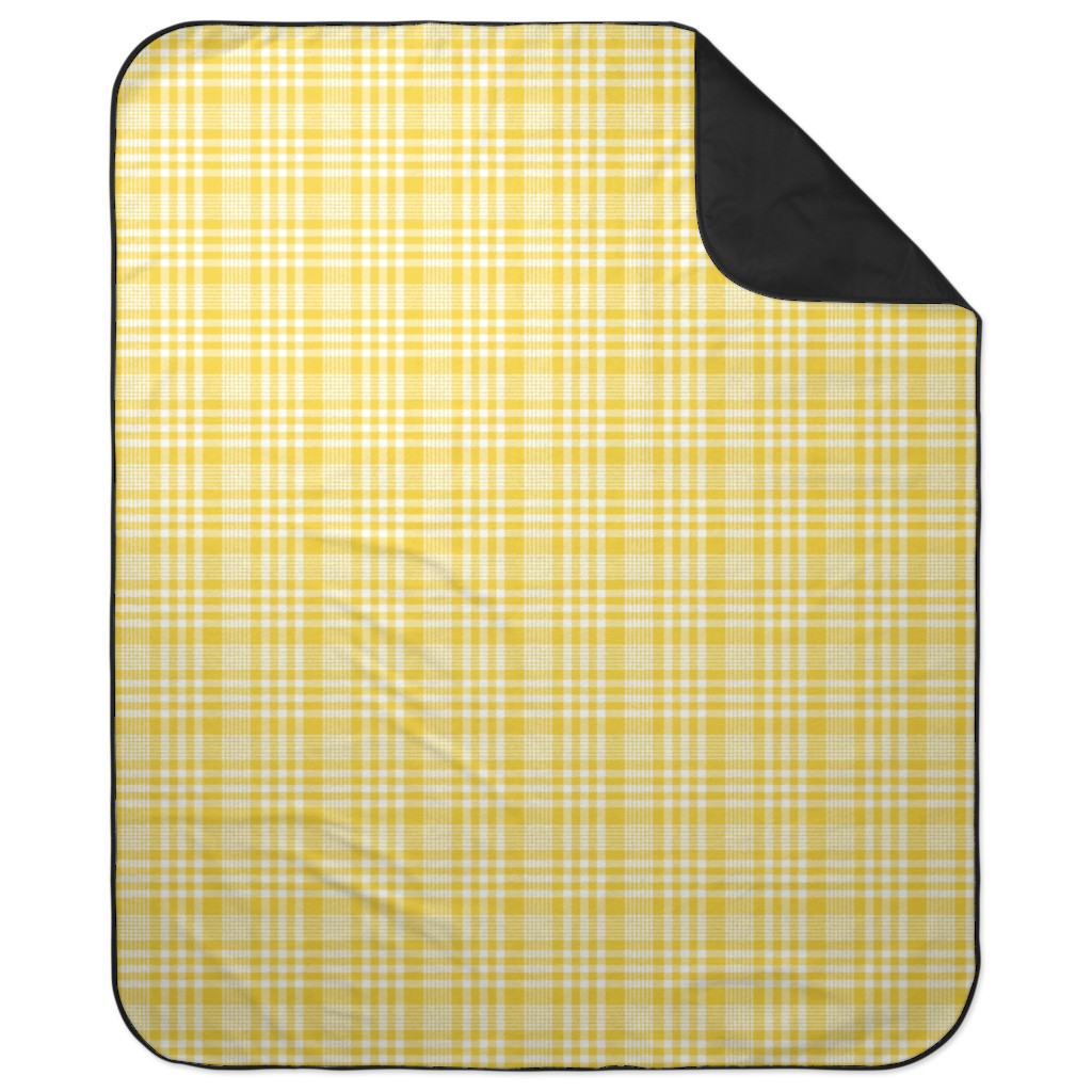 Plaid Pattern Picnic Blanket, Yellow