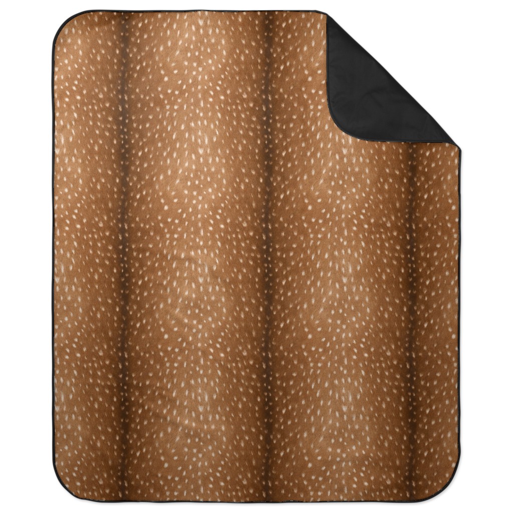 Bright Deer Hide- Brown Picnic Blanket, Brown, Brown