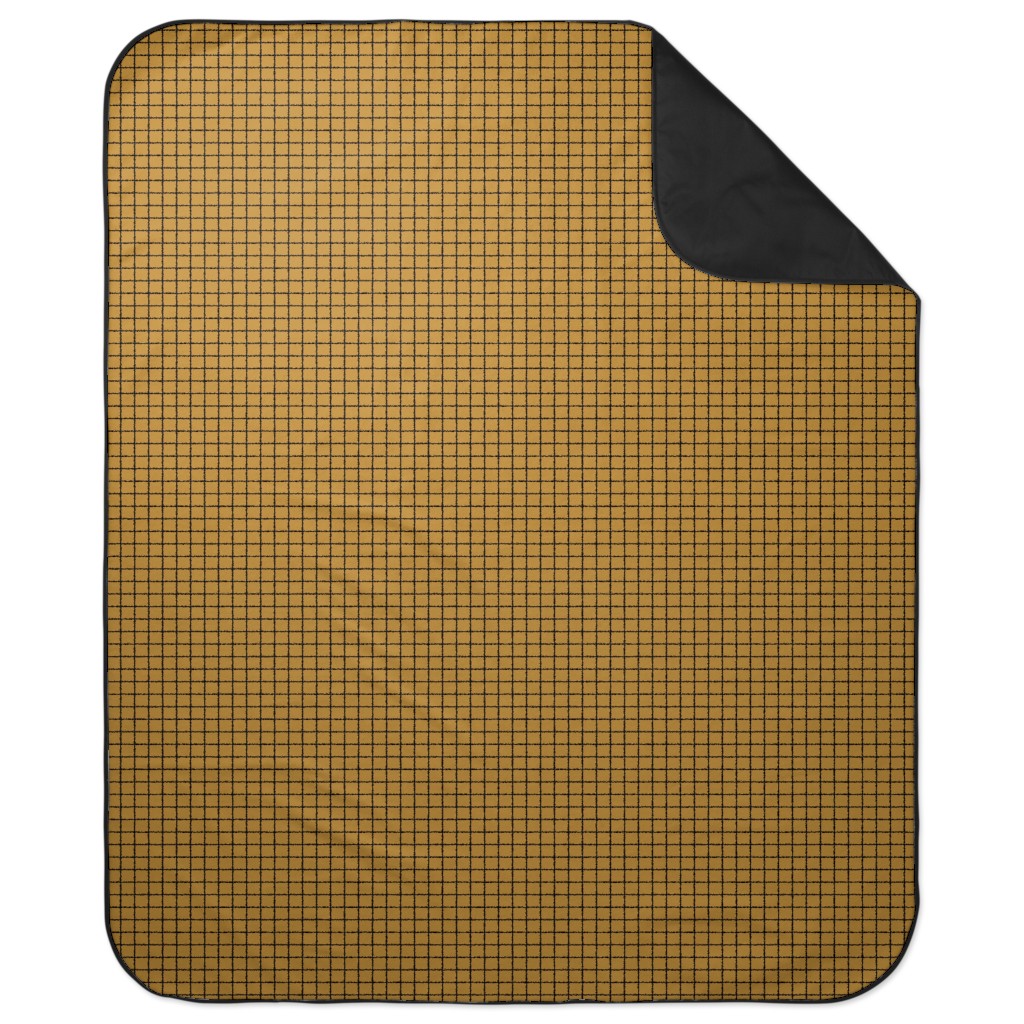Square Grid Picnic Blanket, Brown