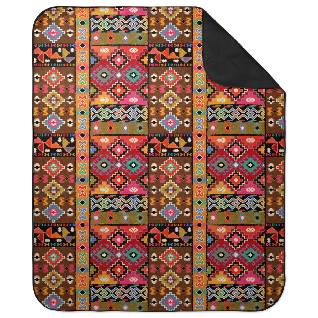 Kilim - Brown Picnic Blanket, Multicolor