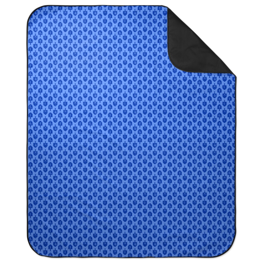 Dreidel - Blue Picnic Blanket, Blue