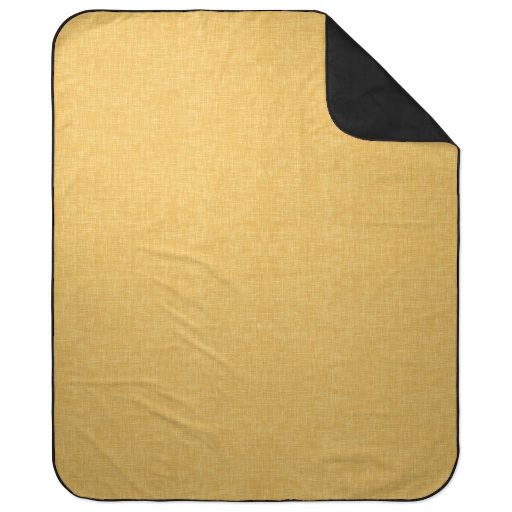 Vintage Linen Picnic Blanket, Yellow