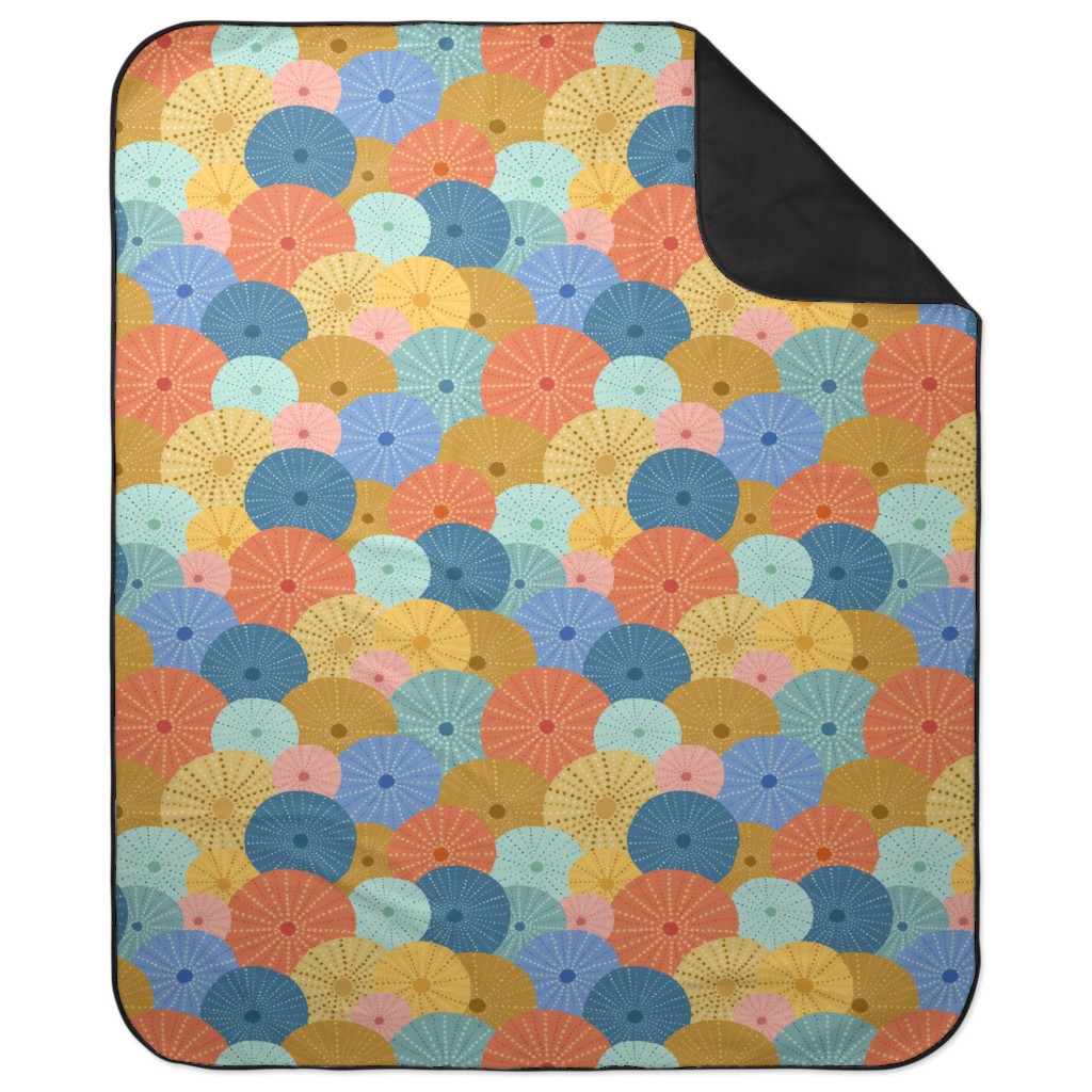 Colorful Sea Urchins Picnic Blanket, Multicolor
