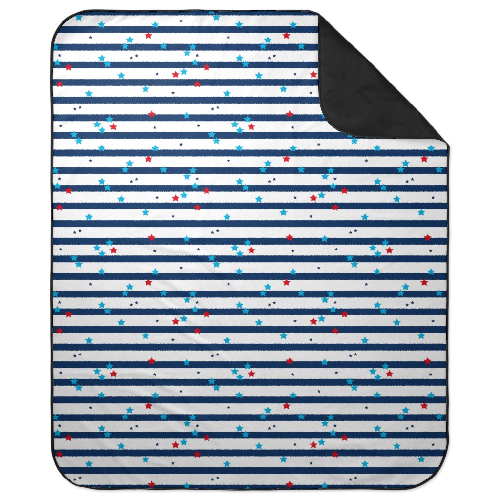 Stars and Stripes Americana - Multi Picnic Blanket, Blue