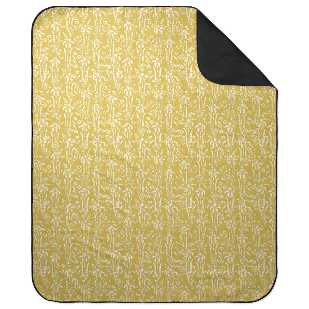Distressed Iris - Sunshine Picnic Blanket, Yellow, Classic Yellow