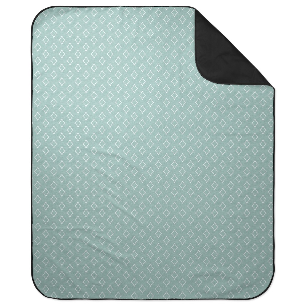 Diamonds Coordinate Woven Mint Picnic Blanket Shutterfly