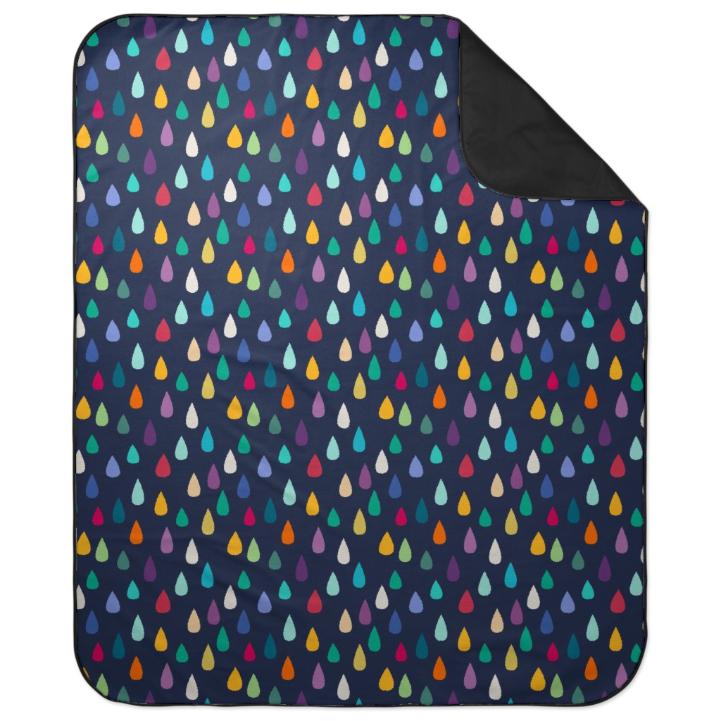 Jewelled Raindrops - Multi Picnic Blanket, Multicolor