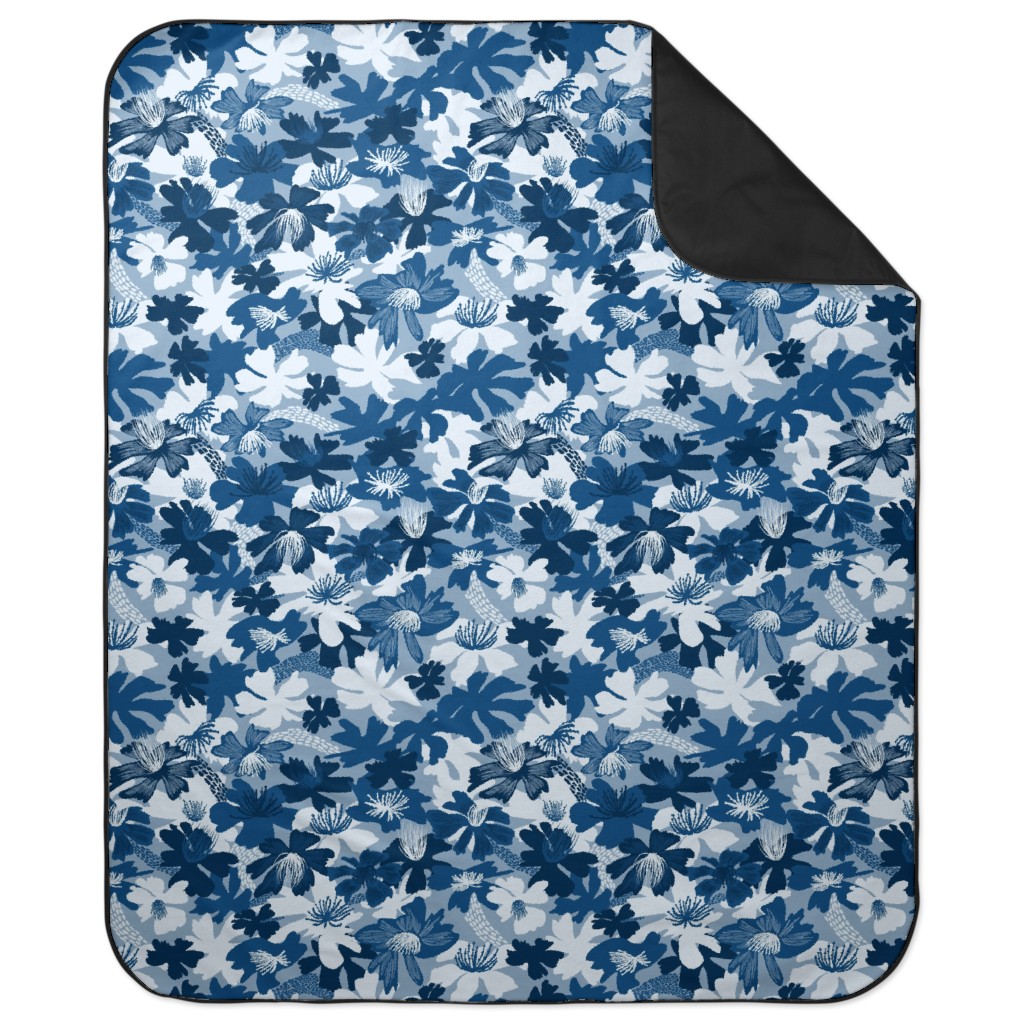 Barely Blue Floral Picnic Blanket Shutterfly