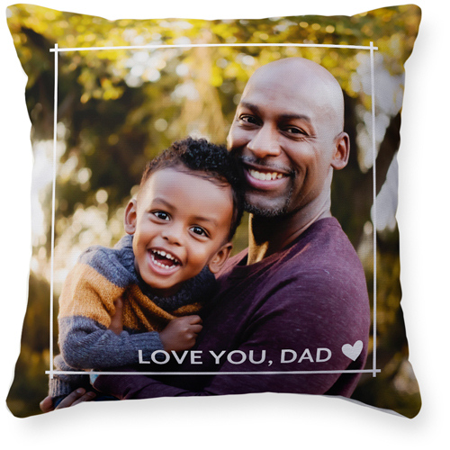 Modern Floating Border Pillow, Woven, Beige, 16x16, Single Sided, White, white