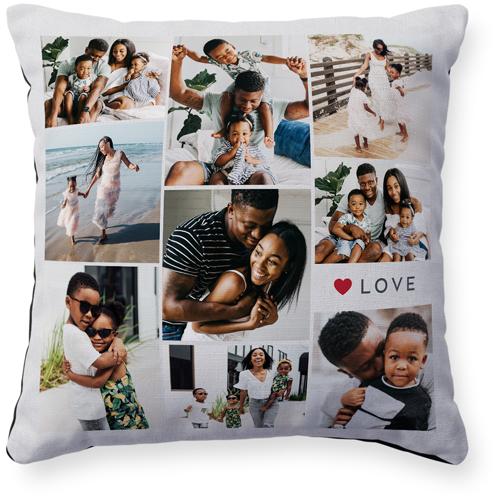 Modern Love Collage Pillow, Woven, Black, 16x16, Single Sided, Red, cabernet