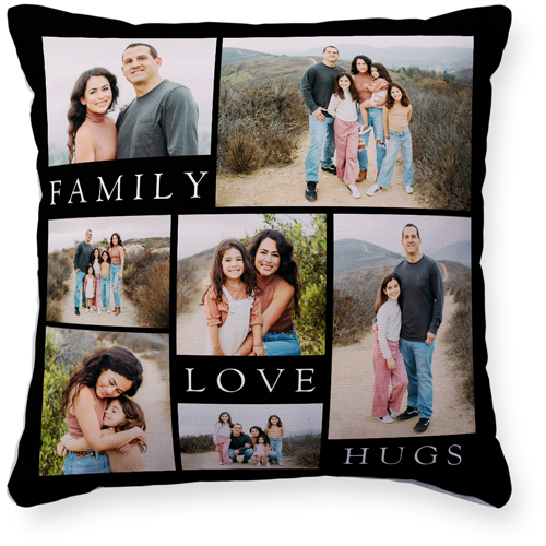 Family Gallery Of Seven Pillow, Woven, White, 16x16, Double Sided, Multicolor