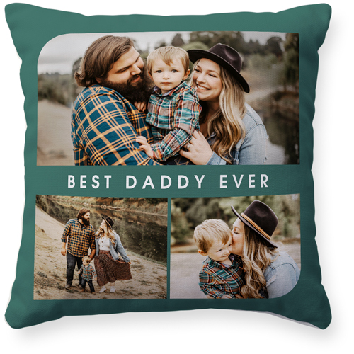 Rounded Edges Pillow, Woven, Beige, 16x16, Single Sided, Blue, lake