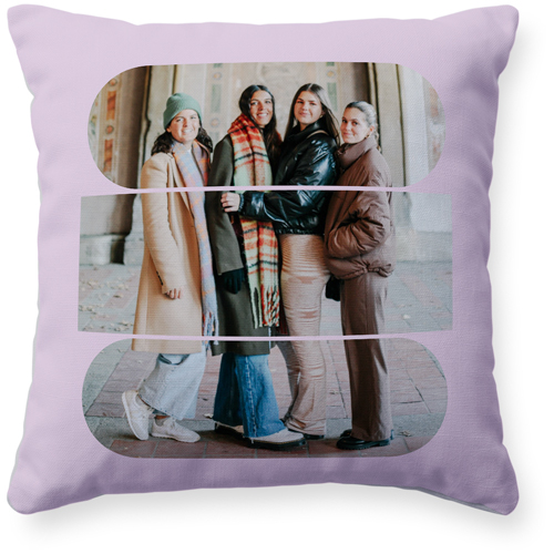 Connected Frames Pillow, Woven, White, 16x16, Double Sided, Purple, pansy