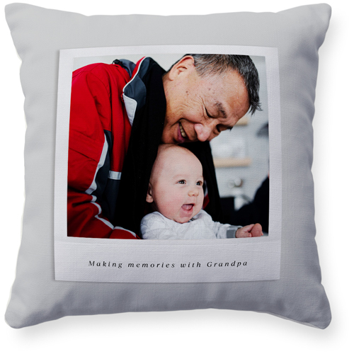 Simple Photo Frames Pillow, Woven, Beige, 16x16, Single Sided, Gray, smoke