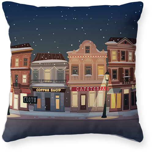 Holiday Street Pillow, Woven, White, 16x16, Double Sided, White