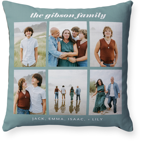 Gallery Grid Of Six Pillow, Woven, Black, 18x18, Single Sided, Multicolor, multi