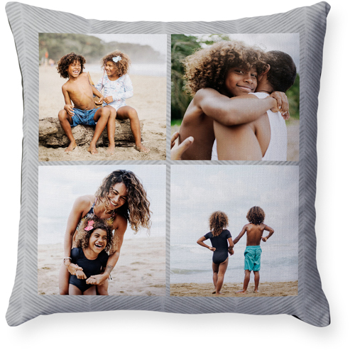 Grid Gallery Of Four Pillow, Woven, Black, 18x18, Single Sided, Multicolor, multi