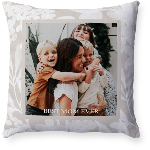 Neutral Foliage Frame Pillow, Woven, Beige, 18x18, Single Sided, Beige, wheat