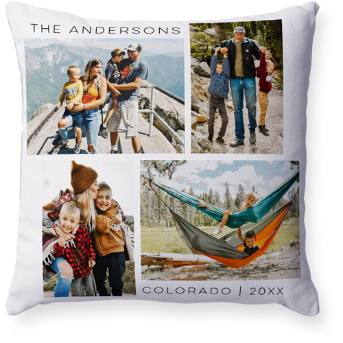 Clean Gallery of Four Pillow, Woven, White, 18x18, Double Sided, Multicolor, multi