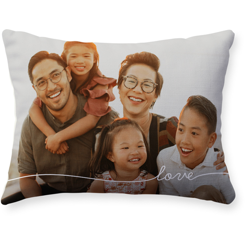 Love Doodle Pillow, Woven, Beige, 12x16, Single Sided, White, white