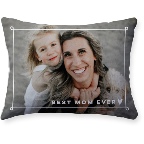 Whimsy Border Pillow, Woven, White, 12x16, Double Sided, White, white