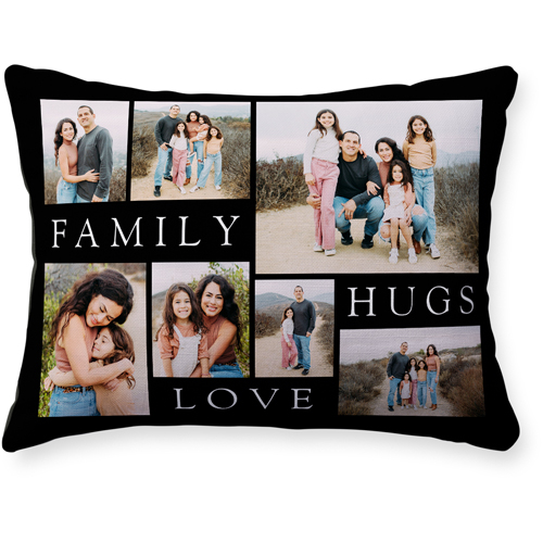 Family Gallery Of Seven Pillow, Woven, Black, 12x16, Single Sided, Multicolor, multi