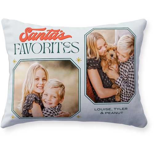 Santa's Favorites Pillow, Woven, White, 12x16, Double Sided, Gray, air