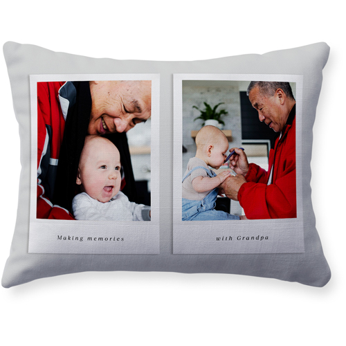 Simple Photo Frames Pillow, Woven, White, 12x16, Double Sided, Gray, smoke