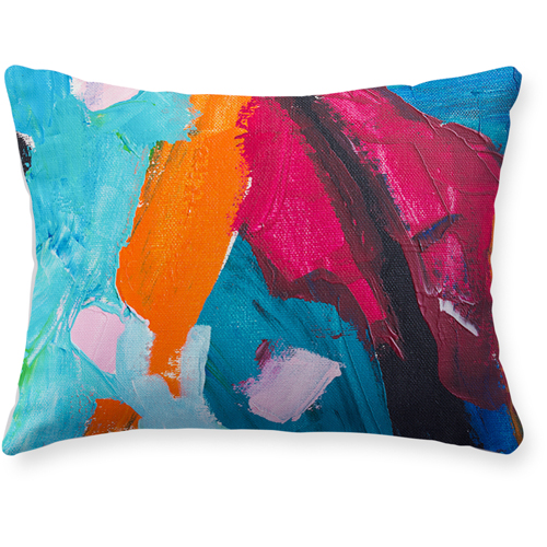 Abstract Colors Pillow, Woven, White, 12x16, Double Sided, Multicolor