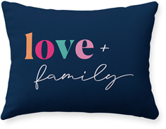 vibrant love script family pillow