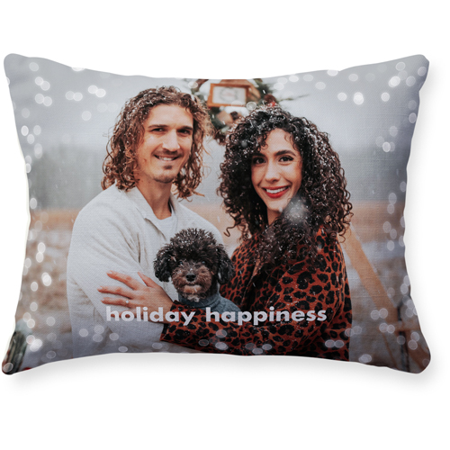 Bokeh Frame Pillow, Woven, Beige, 12x16, Single Sided, White