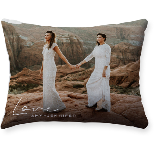 Handwritten Love Pillow, Woven, White, 12x16, Double Sided, White, white