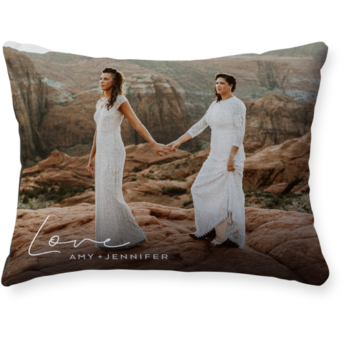 Handwritten Love Pillow, Woven, Black, 12x16, Single Sided, White, white