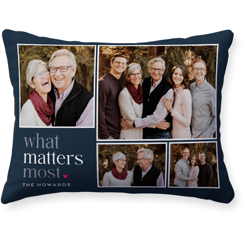 What Matters Most Pillow, Woven, Black, 12x16, Single Sided, Blue