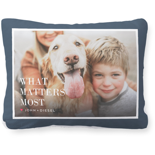 What Matters Most Pillow, Plush, White, 12x16, Single Sided, Black
