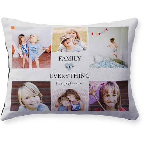 Family Is Everything Pillow, Woven, Black, 12x16, Single Sided, Blue