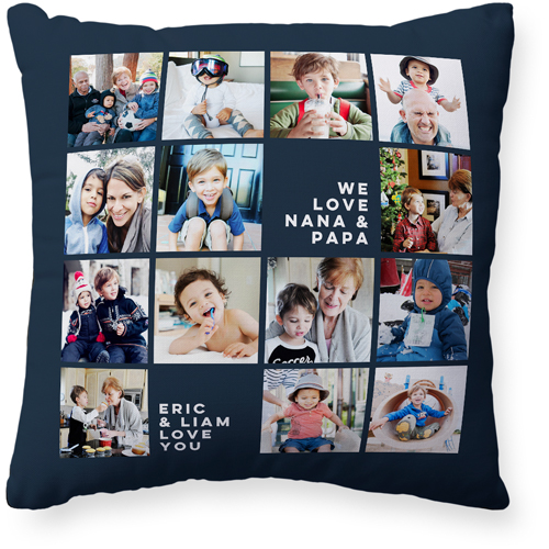 Grid Gallery of Fourteen Pillow, Woven, Black, 20x20, Single Sided, Multicolor, multi